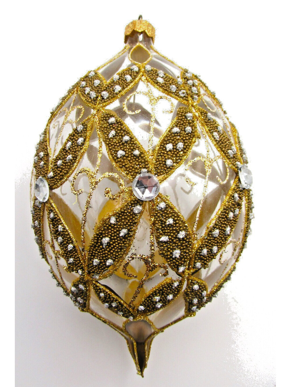 Neiman Marcus 2012 Intricate Fabergé-inspired Egg Shaped Glass Ornament